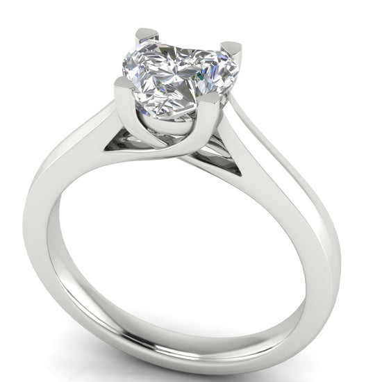 Crossover Heart Shaped Moissanite  Engagement Ring