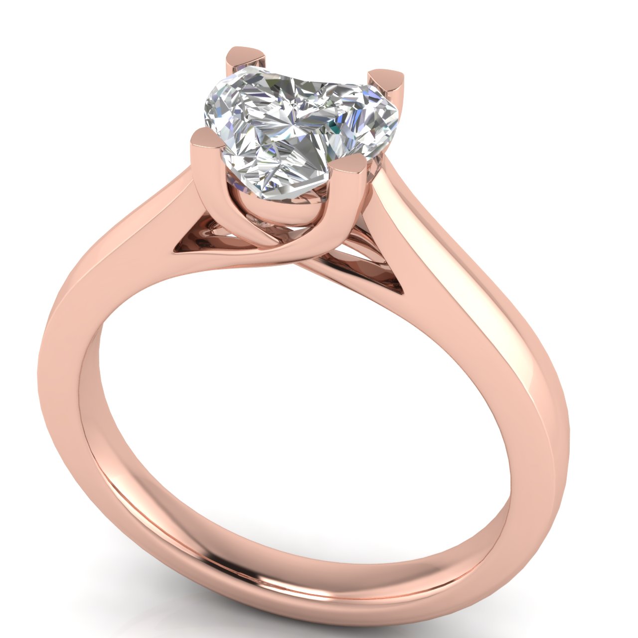 Crossover Heart Shaped Moissanite  Engagement Ring