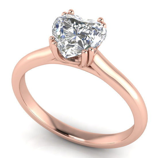 Double Prong Heart Shaped Lab Diamond Engagement Ring