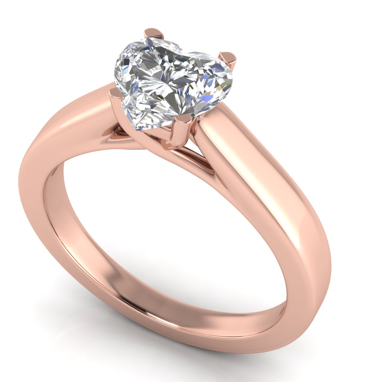 Crossover Basket Heart Shaped Lab Diamond Engagement Ring