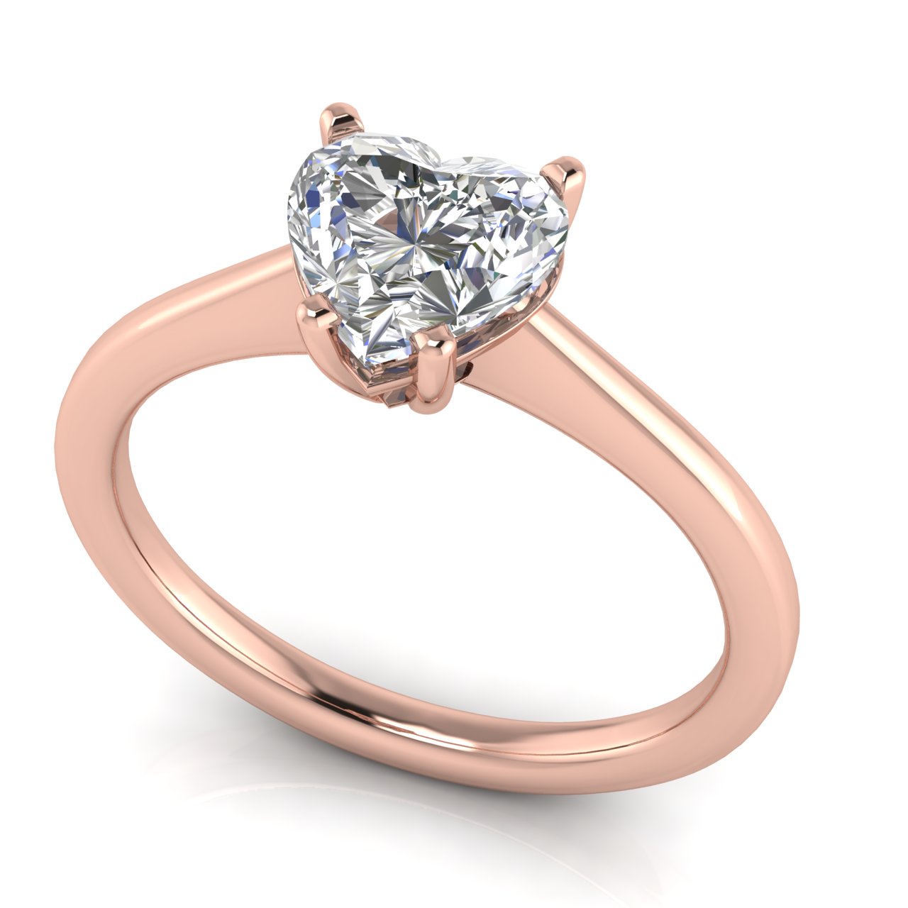 Basket Set Heart Shaped Lab Diamond Engagement Ring