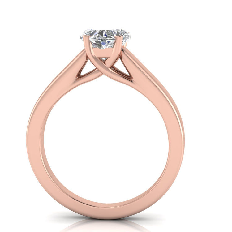 Crossover Basket Heart Shaped Lab Diamond Engagement Ring