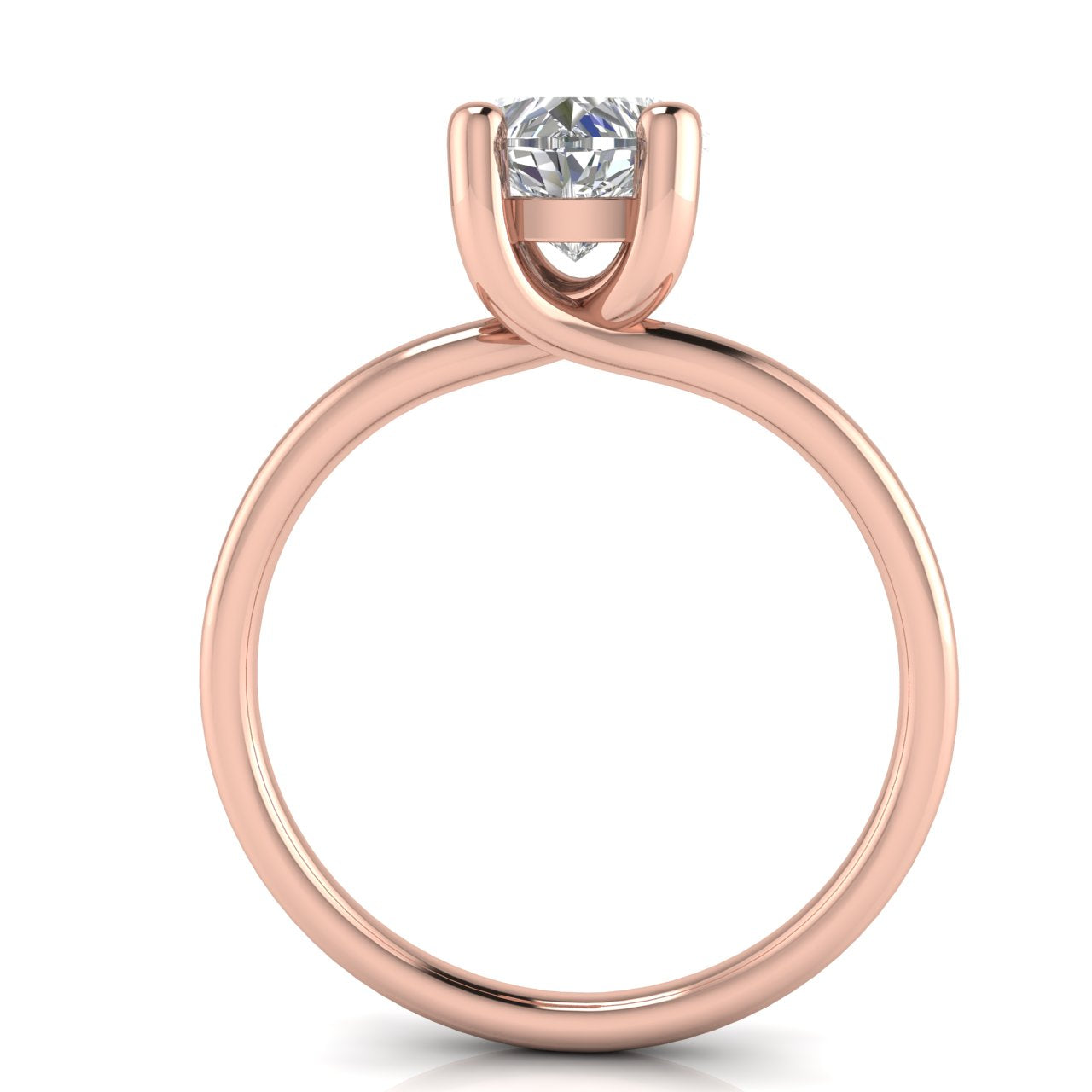 Classic Crossover Heart Shaped Lab Diamond Engagement Ring