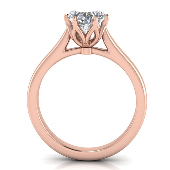 Floral Heart Shaped Lab Diamond Engagement Ring