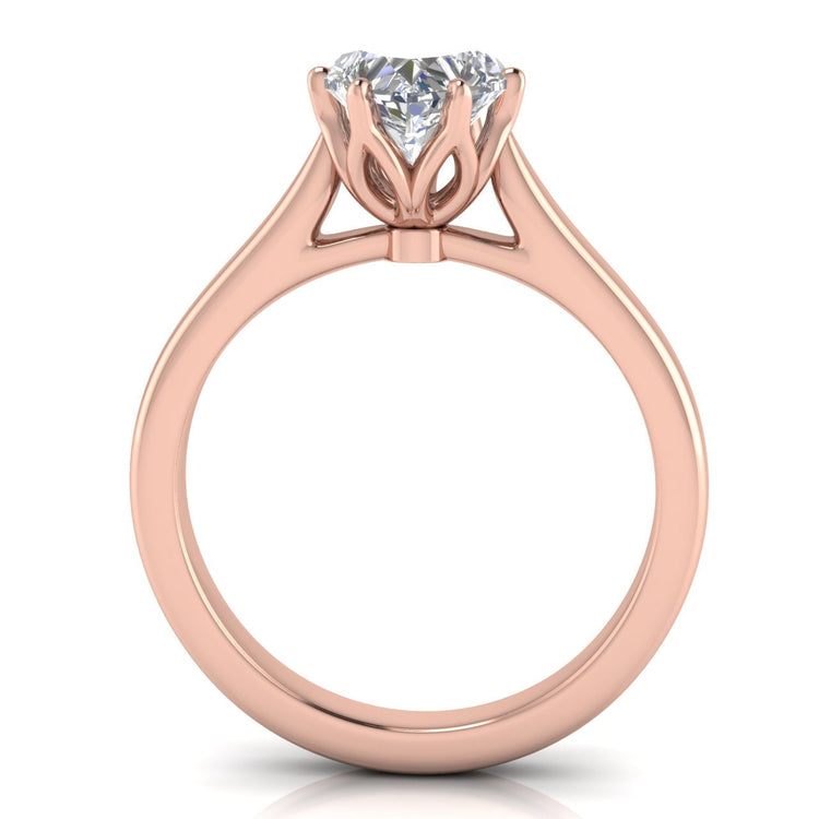 Floral Heart Shaped Lab Diamond Engagement Ring