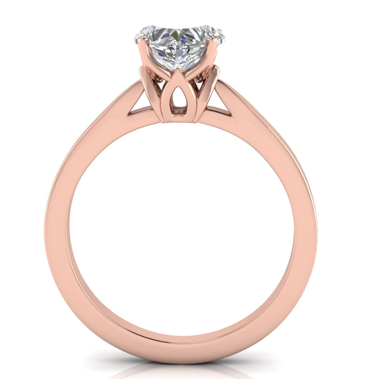 Tulip Basket Heart Shaped Lab Diamond Engagement Ring