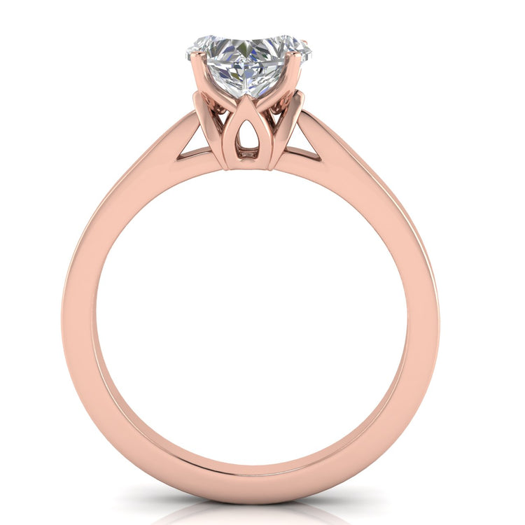 Tulip Basket Heart Shaped Moissanite Engagement Ring