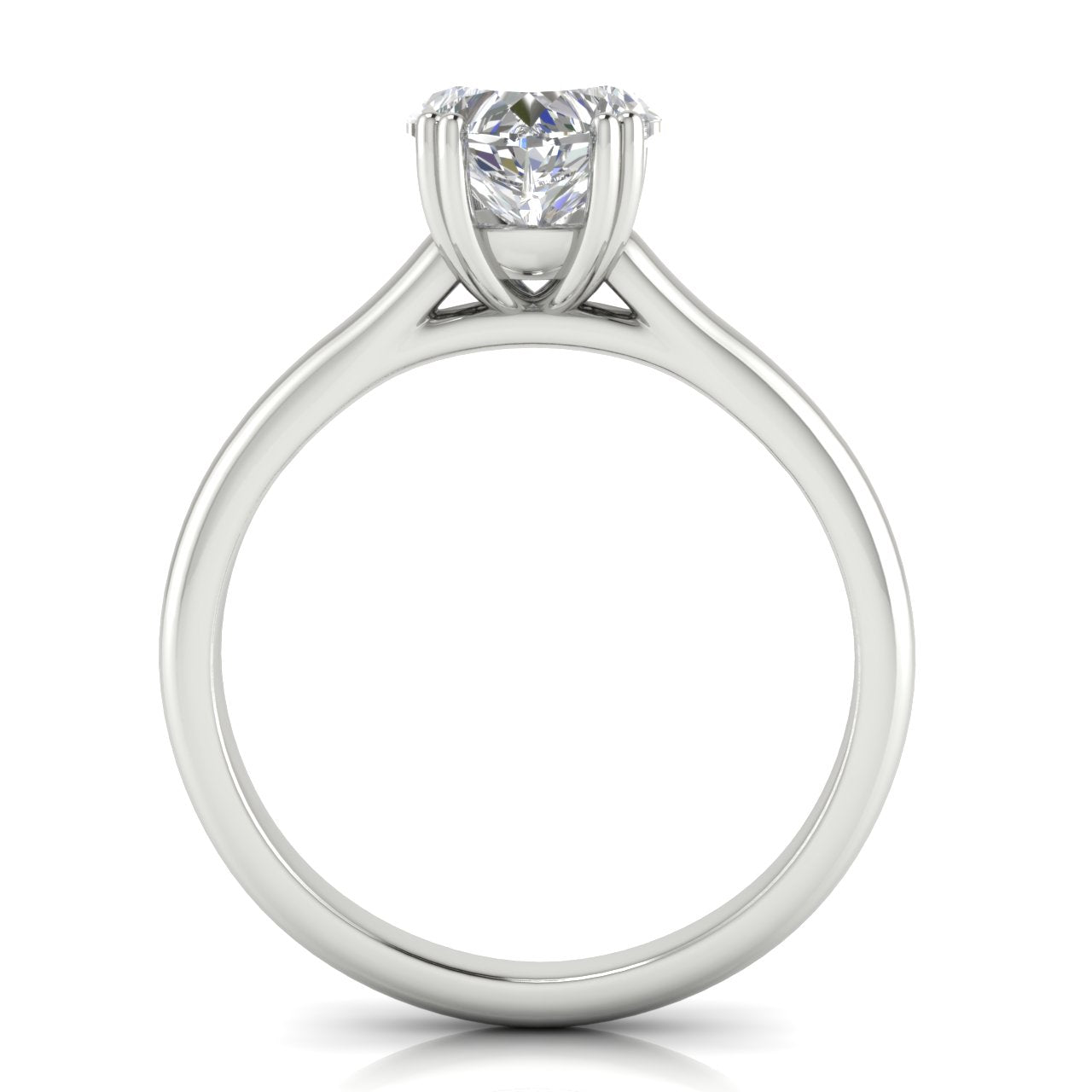 Double Prong Heart Shaped Lab Diamond Engagement Ring