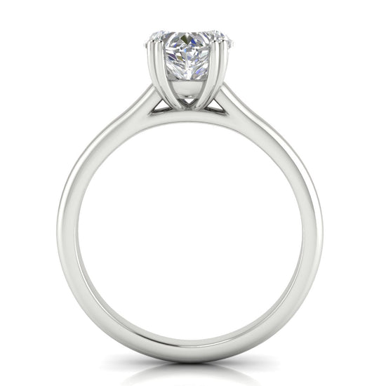 Double Prong Heart Shaped Lab Diamond Engagement Ring