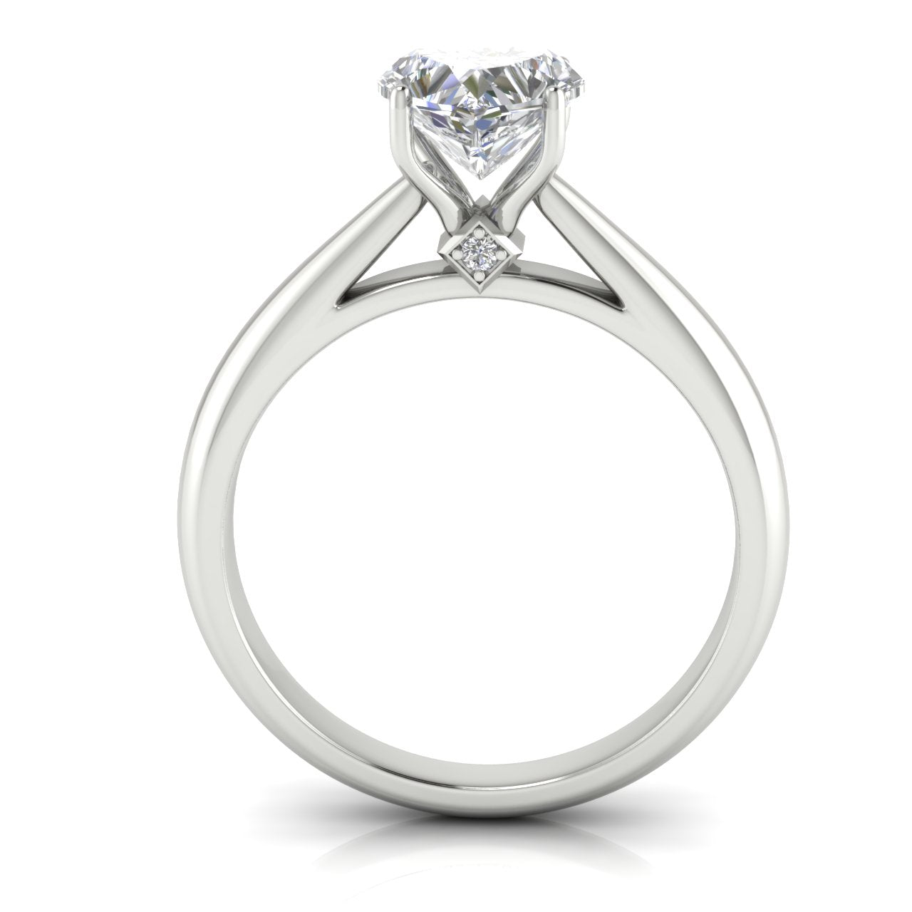 Elegant Hidden Stone Heart Shaped Moissanite Engagement Ring