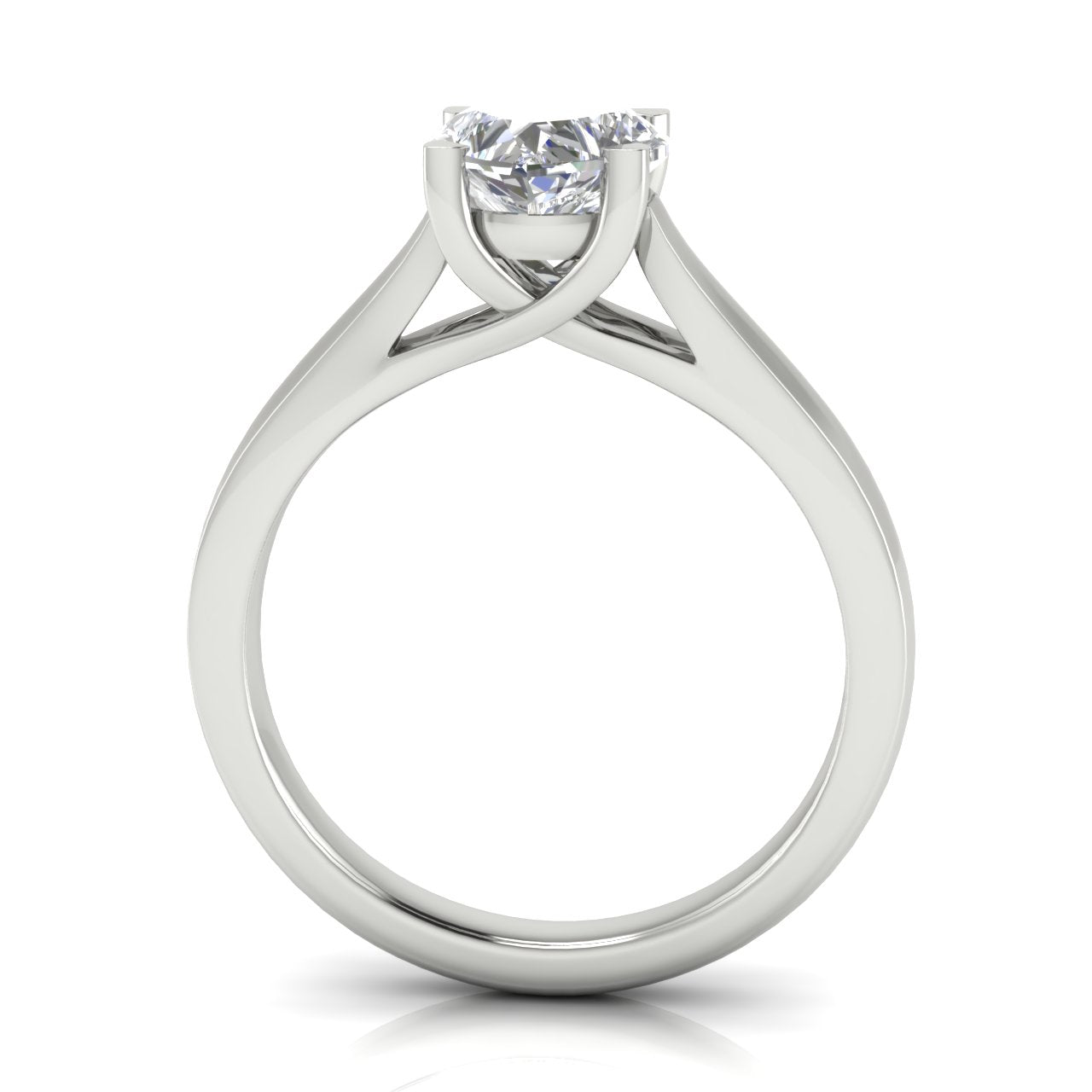 Crossover Heart Shaped Moissanite  Engagement Ring