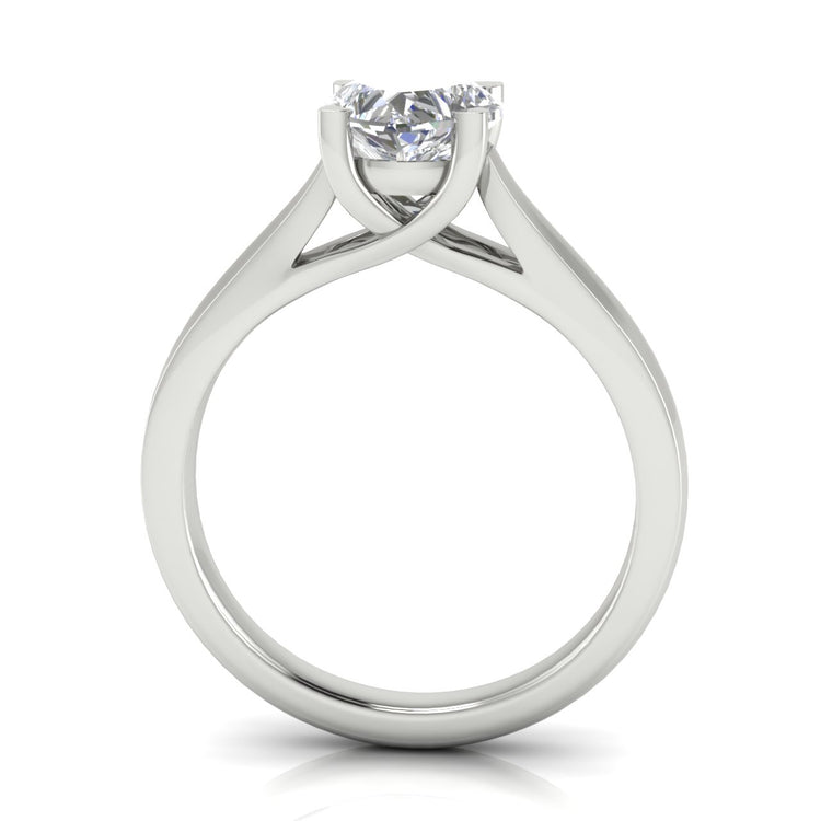 Crossover Heart Shaped Moissanite  Engagement Ring