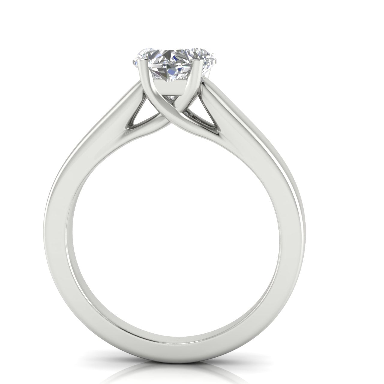 Crossover Basket Heart Shaped Moissanite Engagement Ring