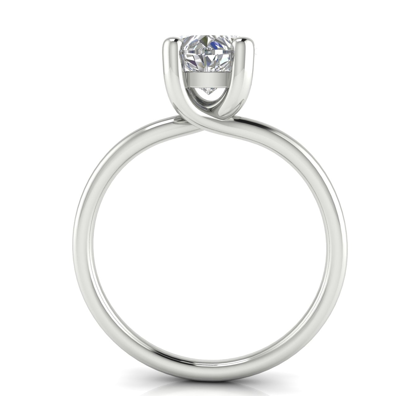 Classic Crossover Heart Shaped Lab Diamond Engagement Ring