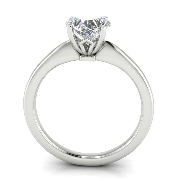 Modern Heart Shaped Lab Diamond Engagement Ring