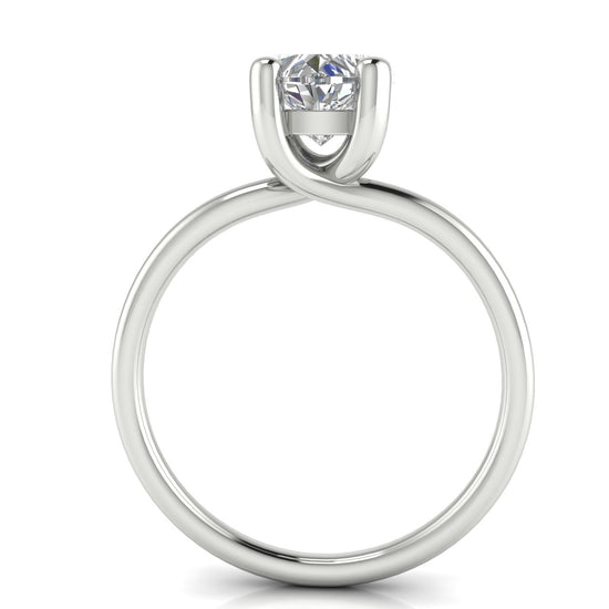 Classic Crossover Heart Shaped Moissanite Engagement Ring