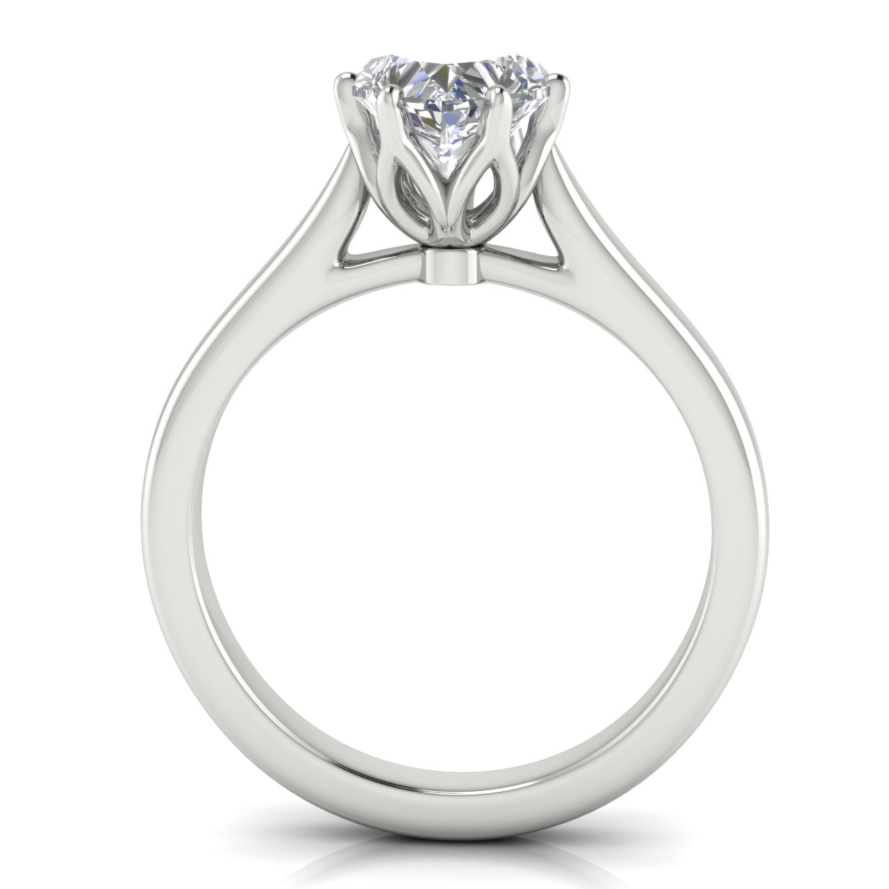 Floral Heart Shaped Lab Diamond Engagement Ring