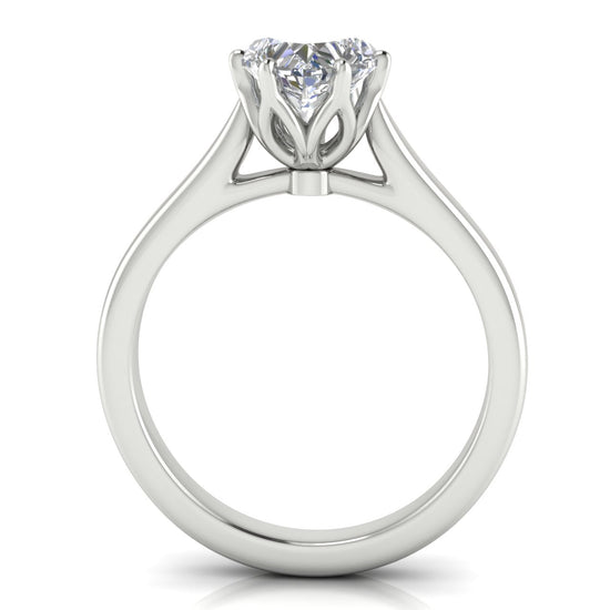 Floral Heart Shaped Lab Diamond Engagement Ring