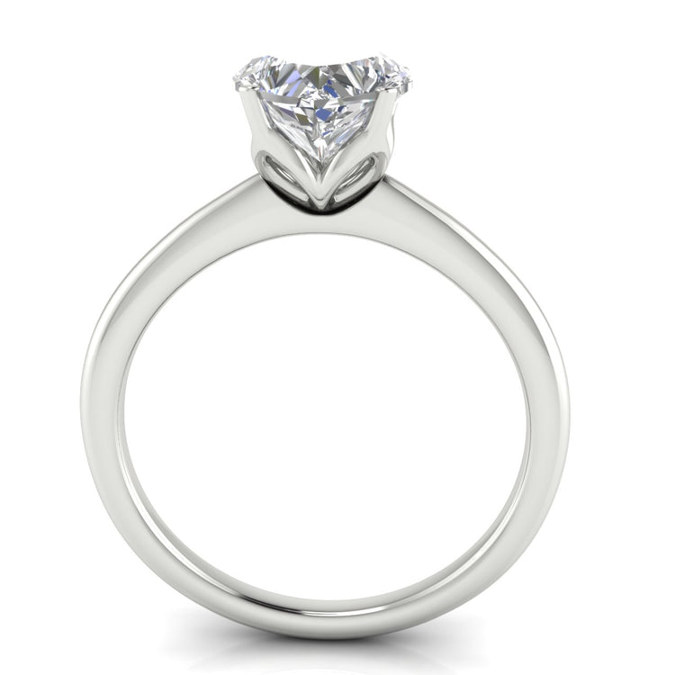 Tulip Set Heart Shaped Moissanite Engagement Ring