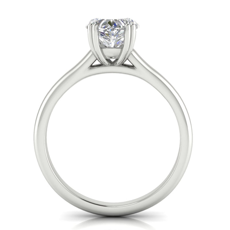 Double Prong Heart Shaped Moissanite Engagement Ring