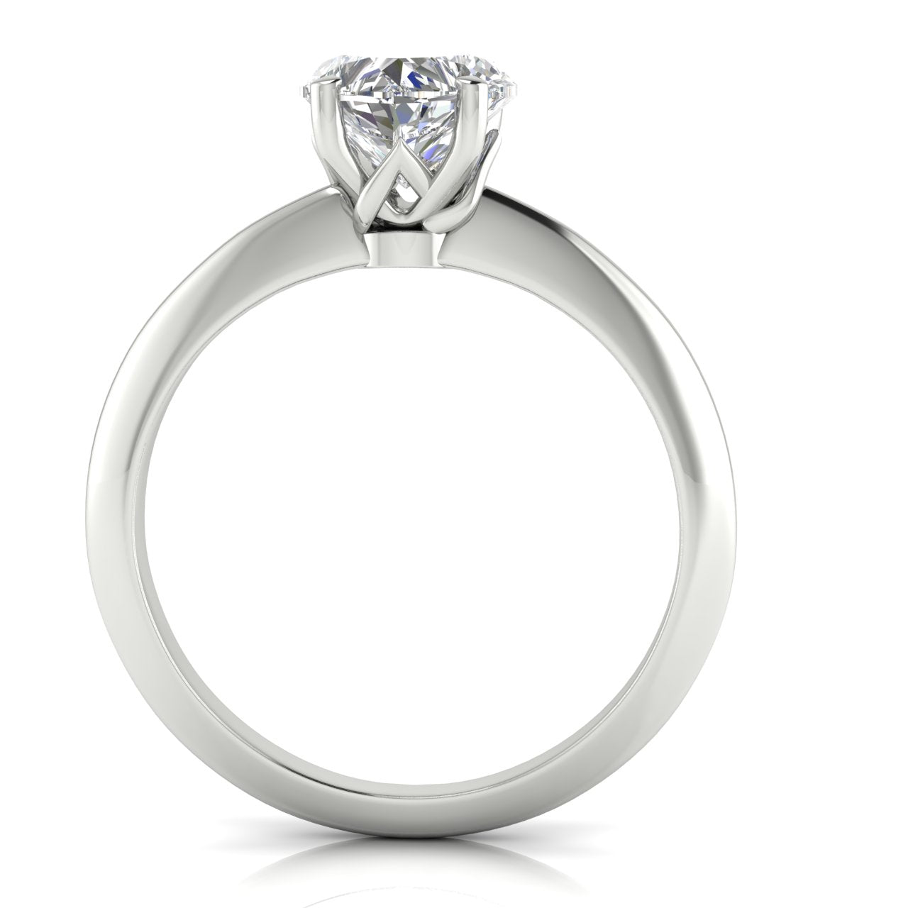 Tulip Prong Heart Shaped Lab Diamond Engagement Ring