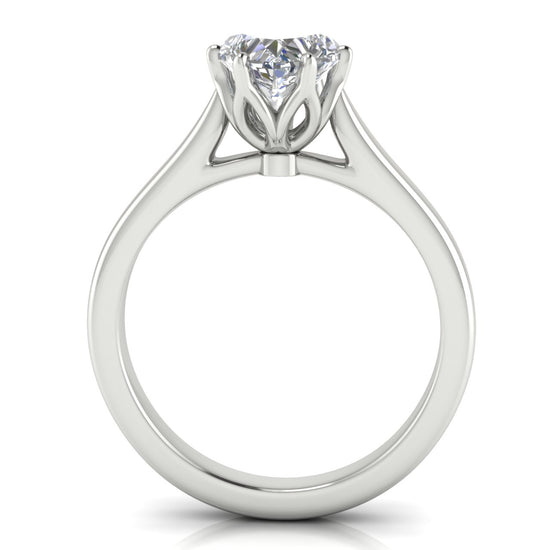 Floral Heart Shaped Moissanite Engagement Ring