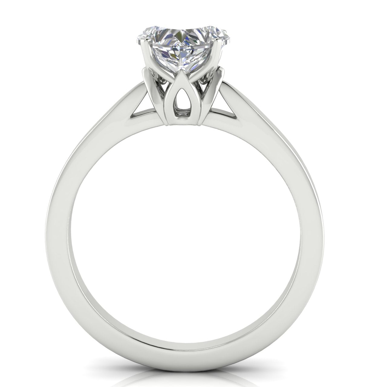 Tulip Basket Heart Shaped Moissanite Engagement Ring