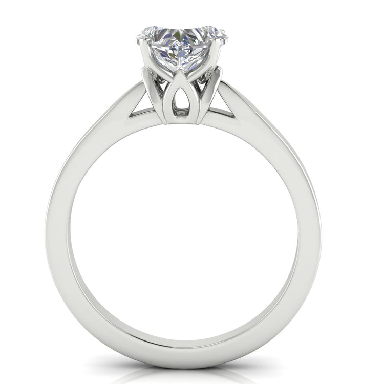 Tulip Basket Heart Shaped Moissanite Engagement Ring