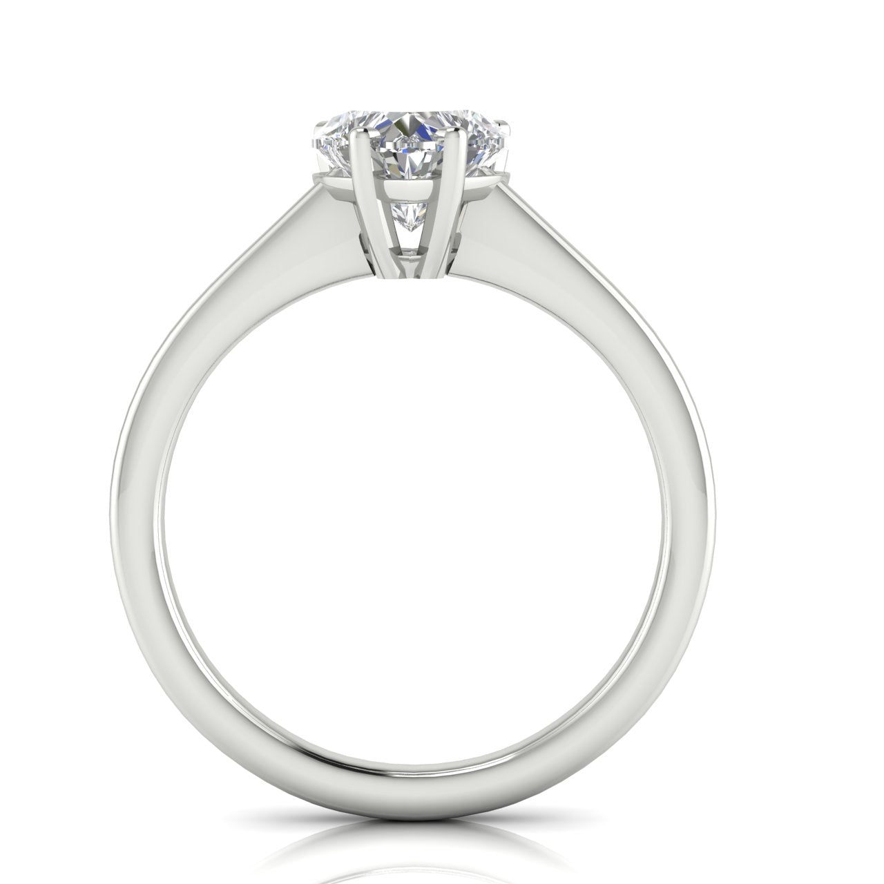 Basket Set Heart Shaped Moissanite Engagement Ring