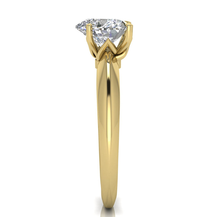 Tulip Prong Heart Shaped Lab Diamond Engagement Ring