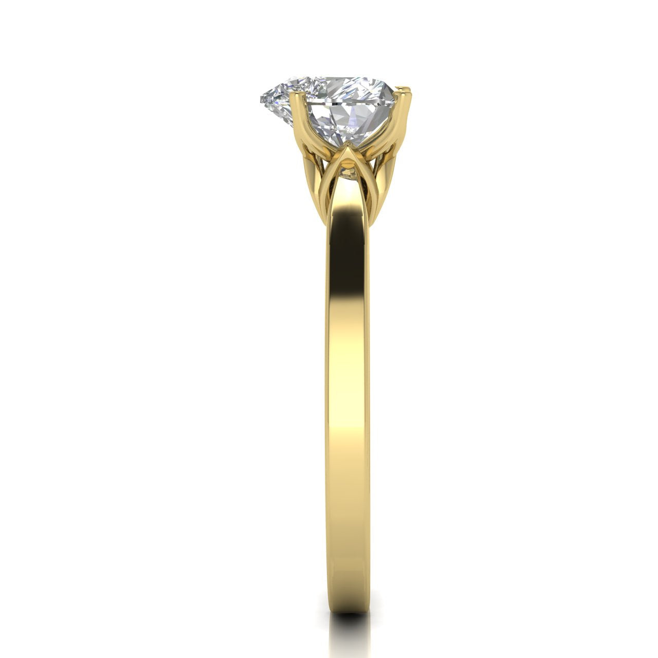 Tulip Basket Heart Shaped Lab Diamond Engagement Ring