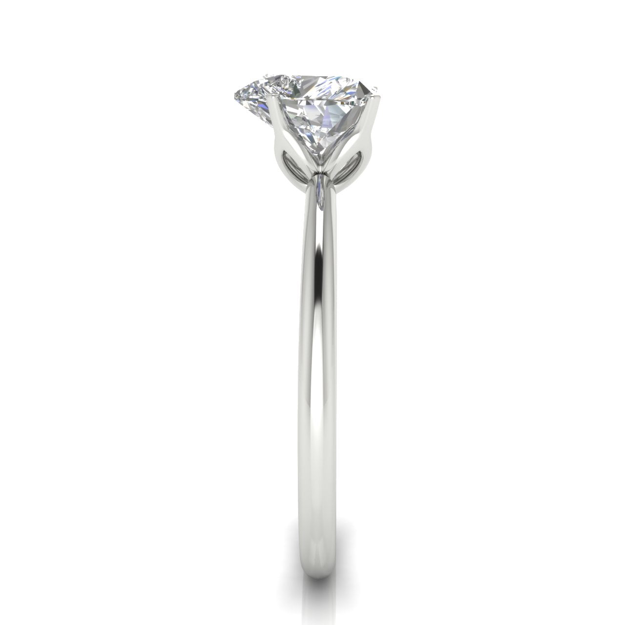 Tulip Set Heart Shaped Lab Diamond Engagement Ring