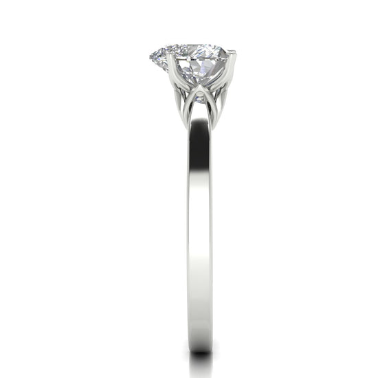 Tulip Basket Heart Shaped Moissanite Engagement Ring