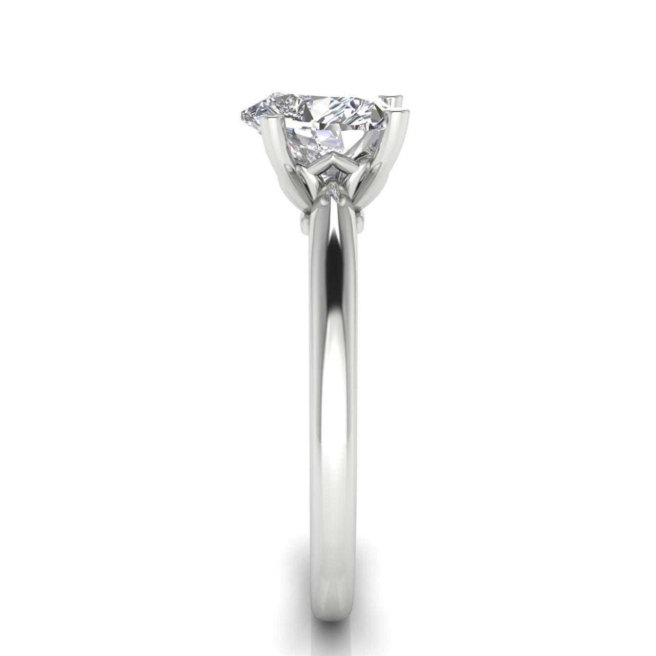 Modern Heart Shaped Lab Diamond Engagement Ring