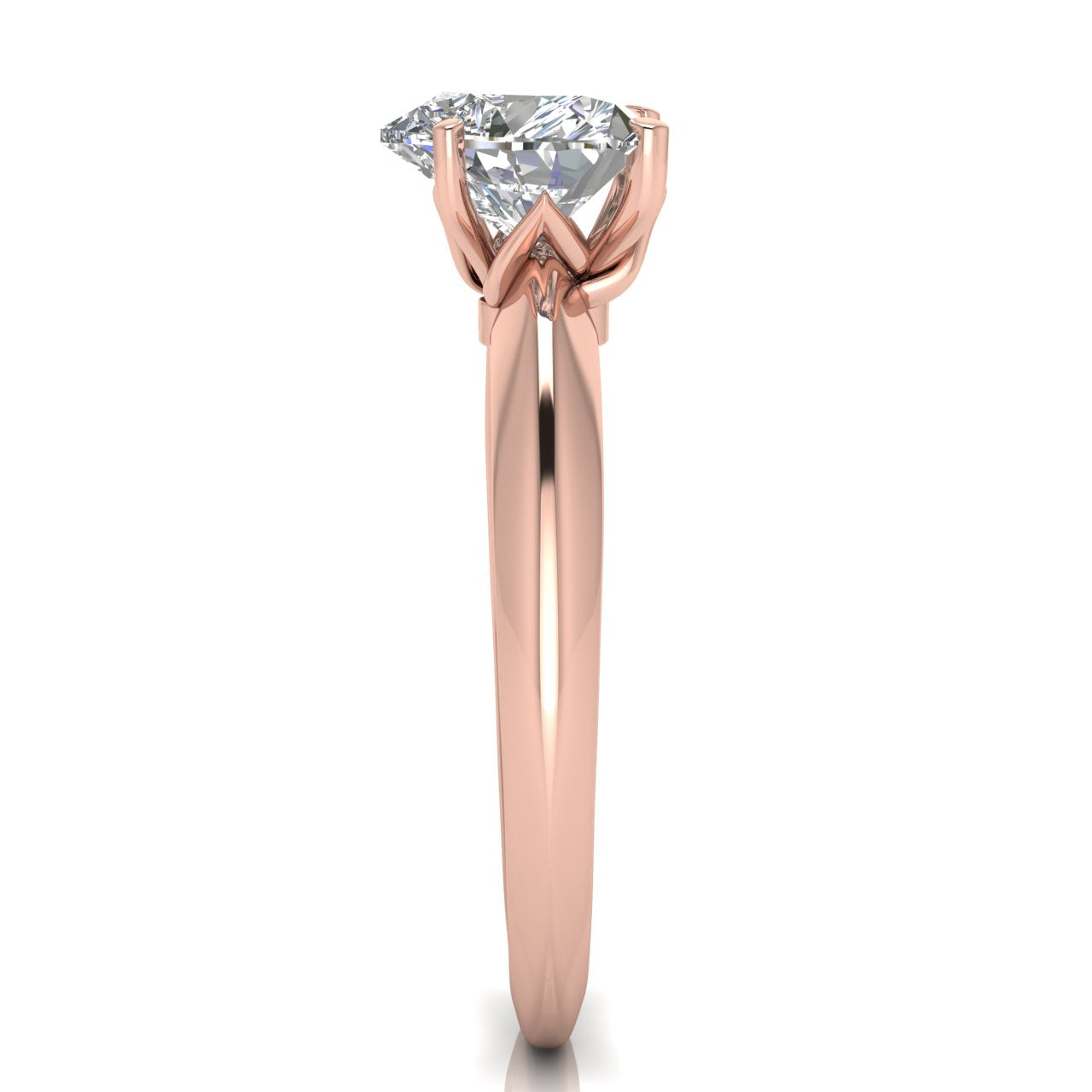 Tulip Prong Heart Shaped Moissanite Engagement Ring