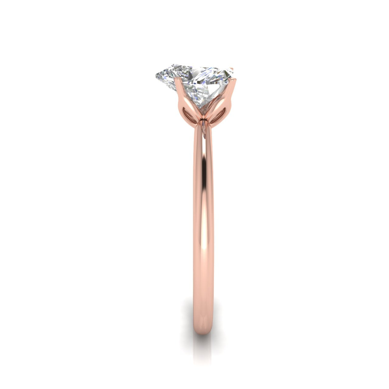 Tulip Set Heart Shaped Lab Diamond Engagement Ring