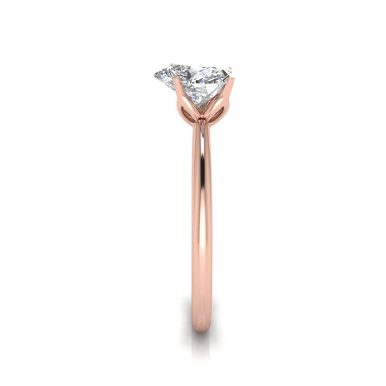 Tulip Set Heart Shaped Moissanite Engagement Ring