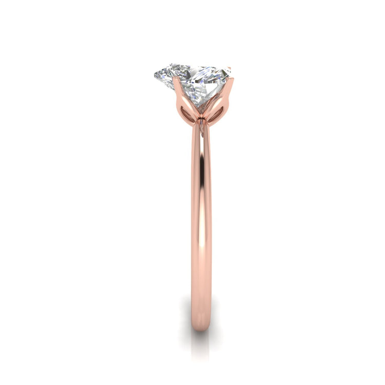 Tulip Set Heart Shaped Moissanite Engagement Ring