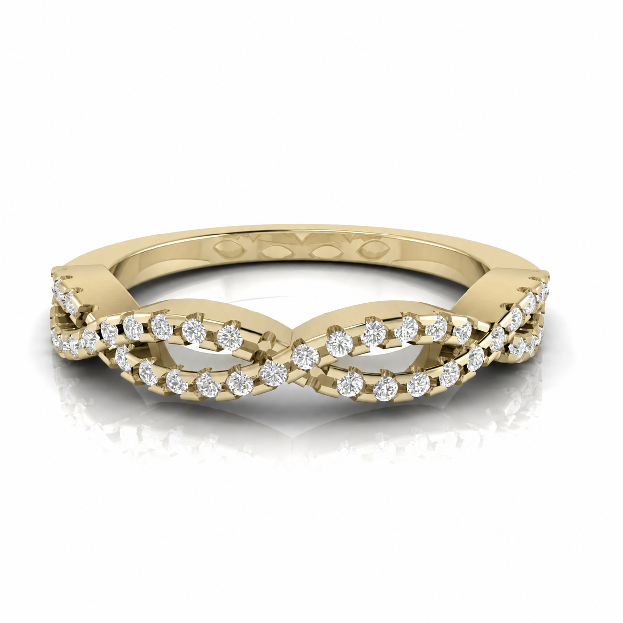 Infinity Twist Lab Diamond Wedding Ring
