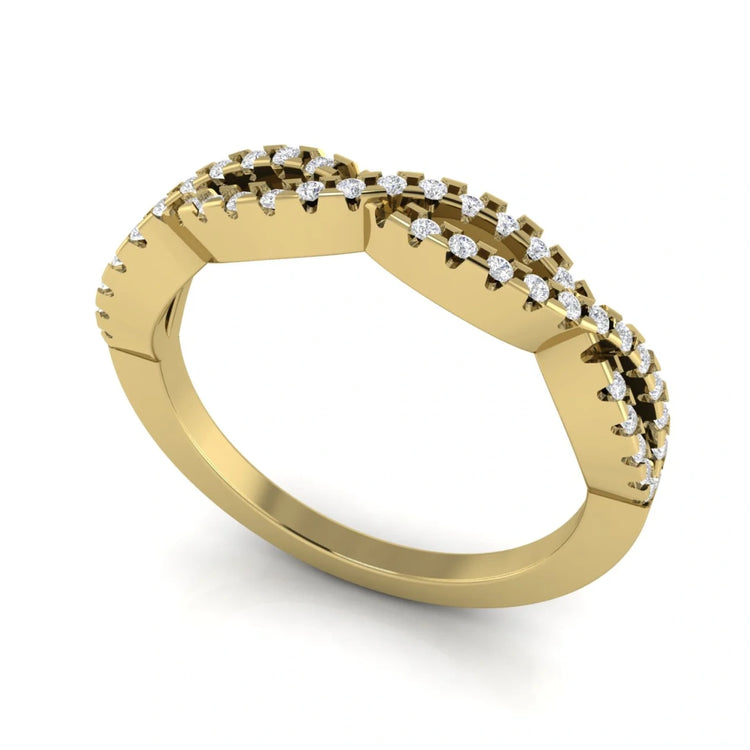 Infinity Twist Lab Diamond Wedding Ring