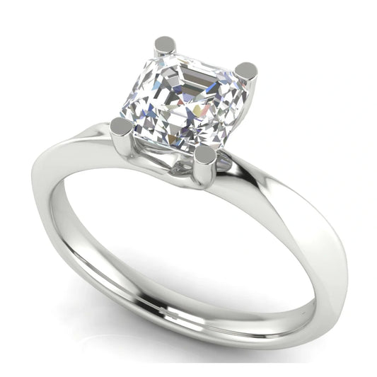 Knife Edge Crossover Emerald Cut Lab Diamond Engagement Ring