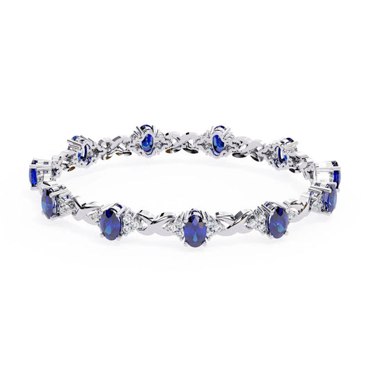 Azura Charm Sapphire and Lab Diamond Bracelet