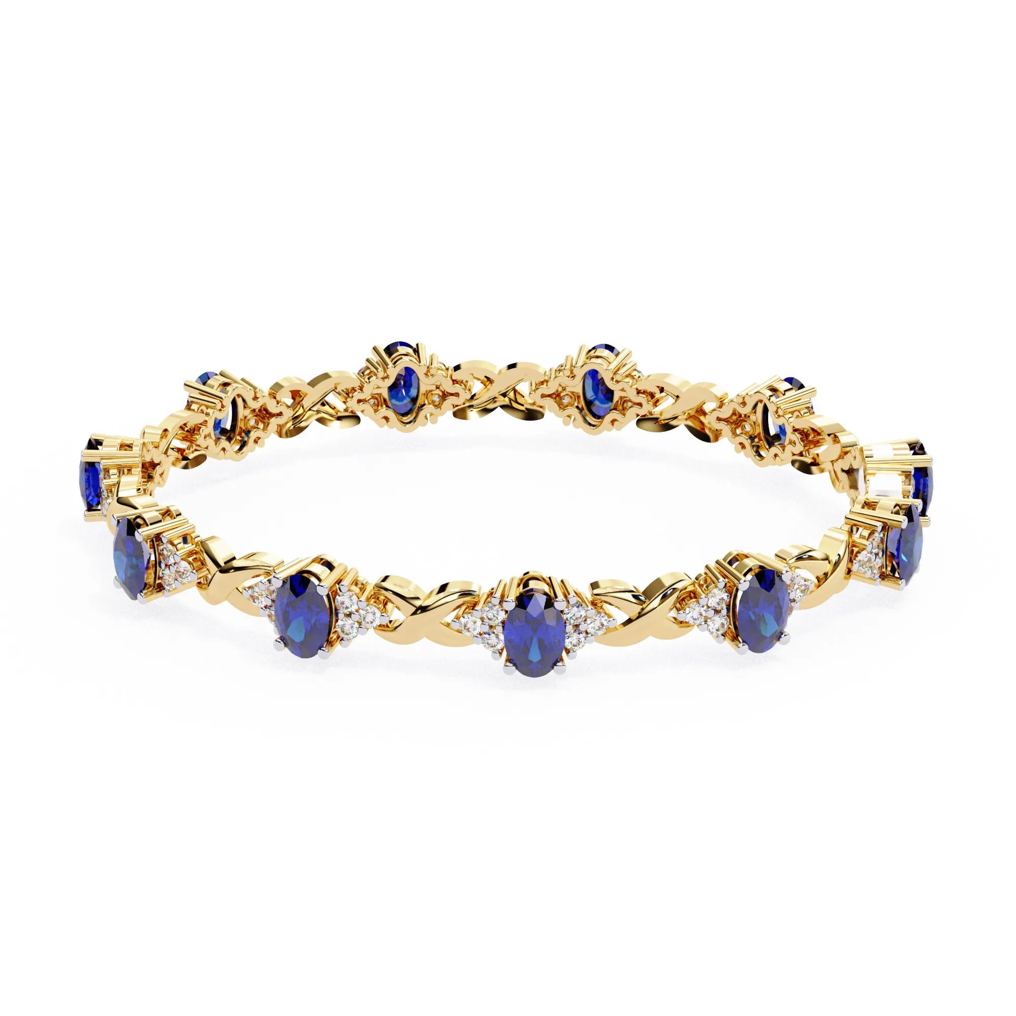 Azura Charm Sapphire and Lab Diamond Bracelet