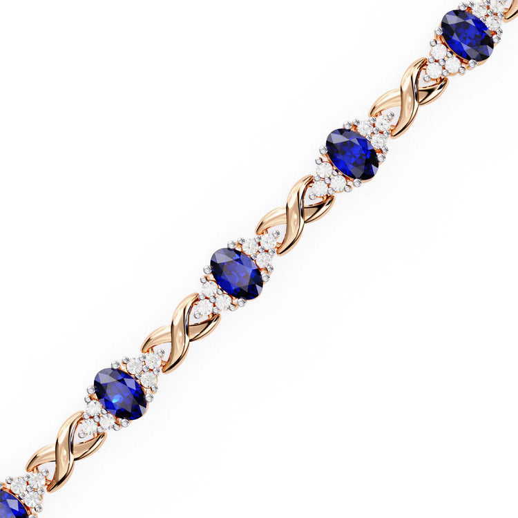 Azura Charm Sapphire and Lab Diamond Bracelet