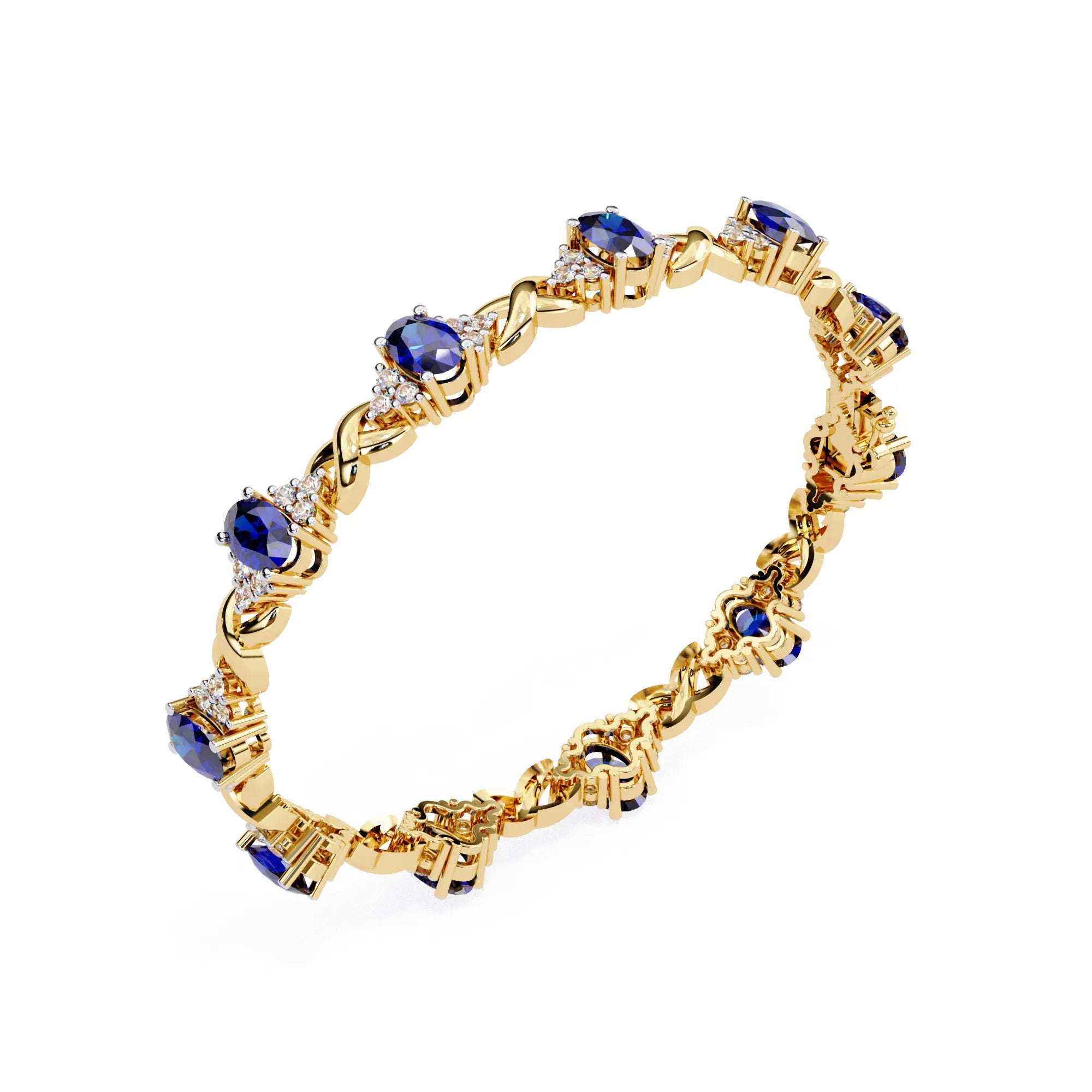 Azura Charm Sapphire and Moissanite Bracelet