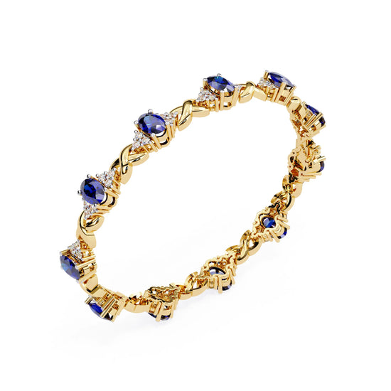 Azura Charm Sapphire and Moissanite Bracelet
