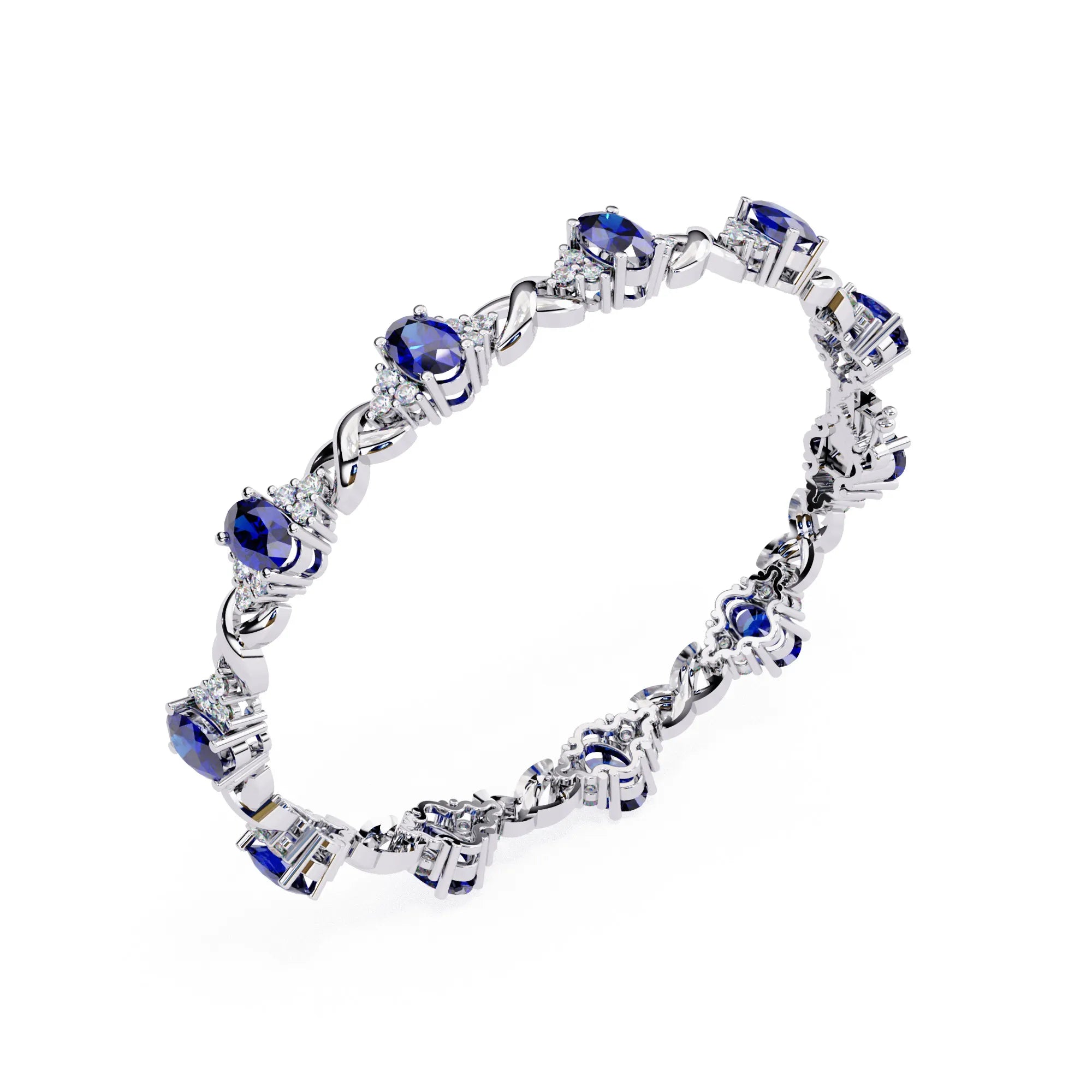 Azura Charm Sapphire and Lab Diamond Bracelet