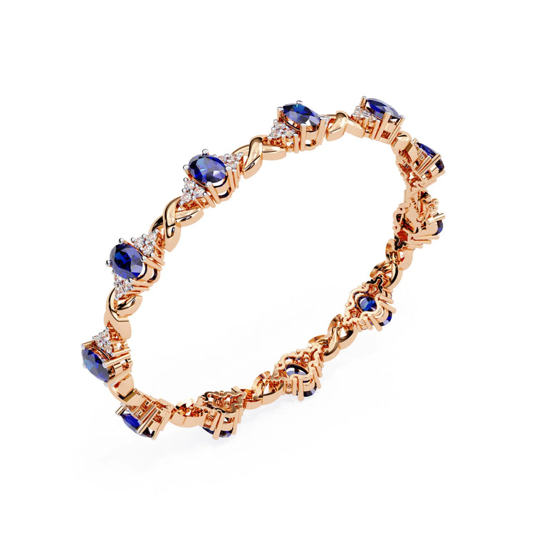 Azura Charm Sapphire and Moissanite Bracelet