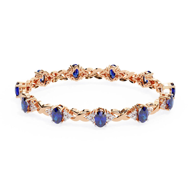 Azura Charm Sapphire and Lab Diamond Bracelet