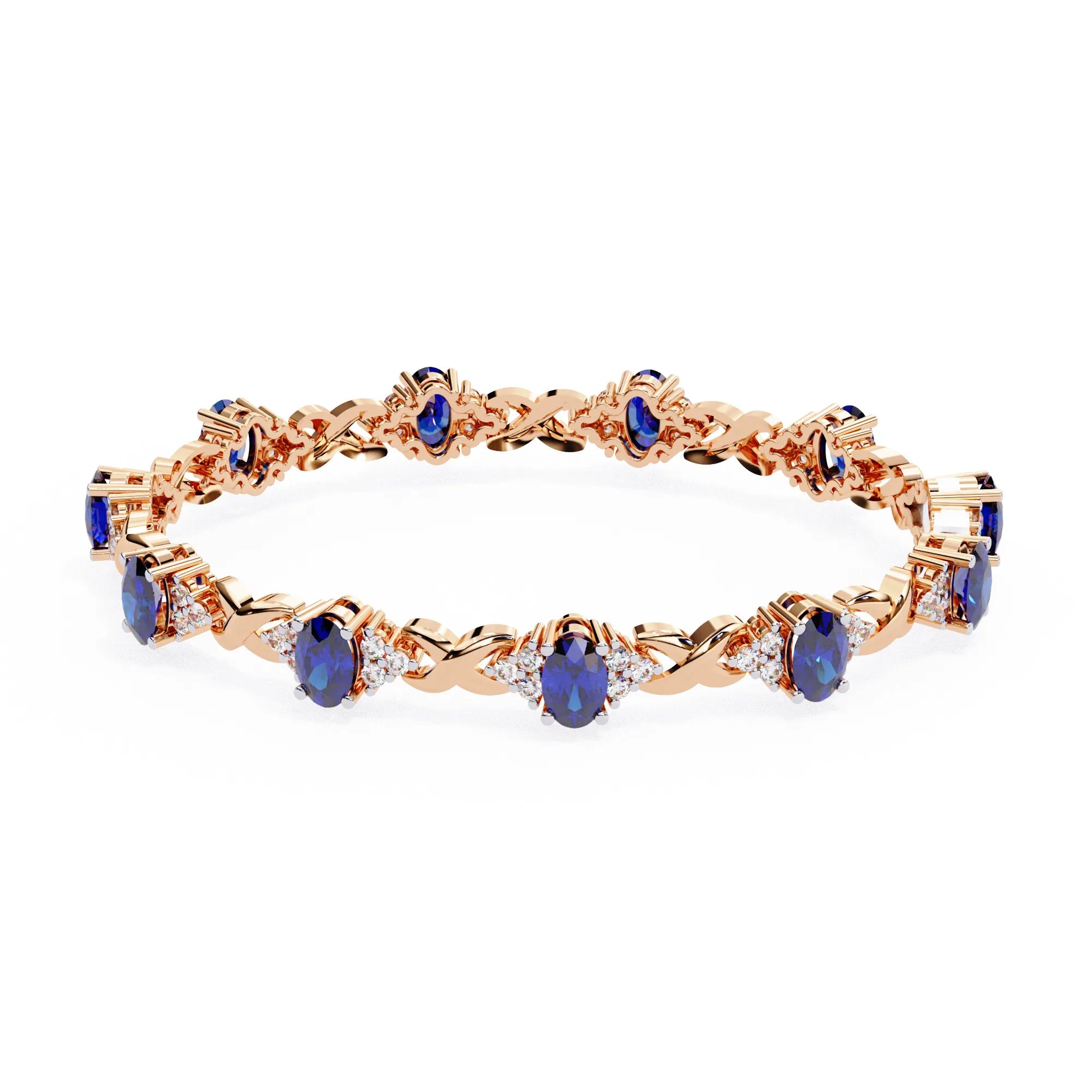 Azura Charm Sapphire and Moissanite Bracelet